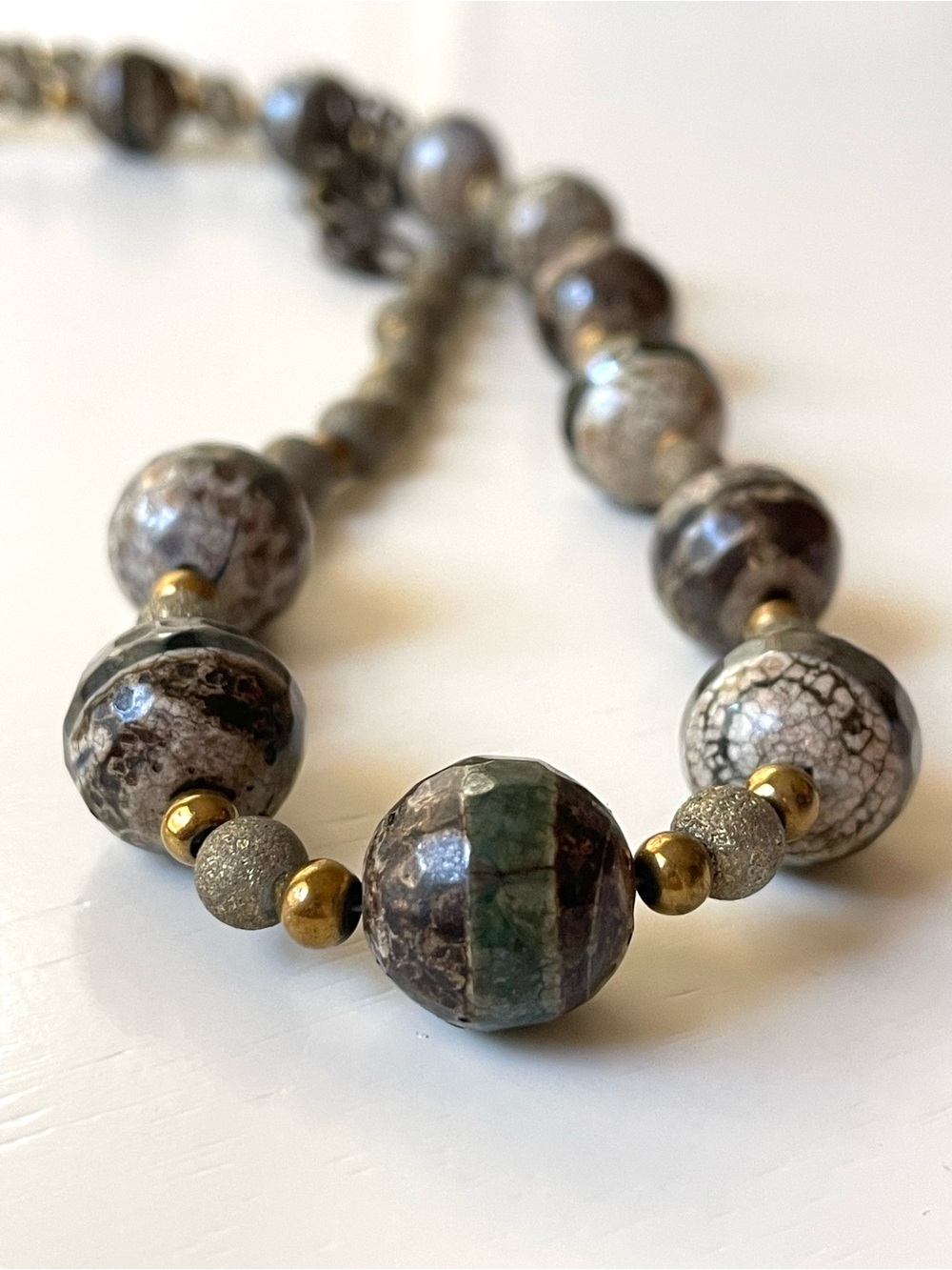 Vintage/style beaded ceramic and/or glass boho necklace